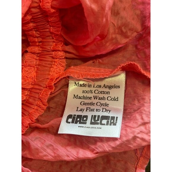 Ciao Lucia $245 Cinetta Melon Pink Seersucker Crop Top Size Small NWT - Picture 6 of 7